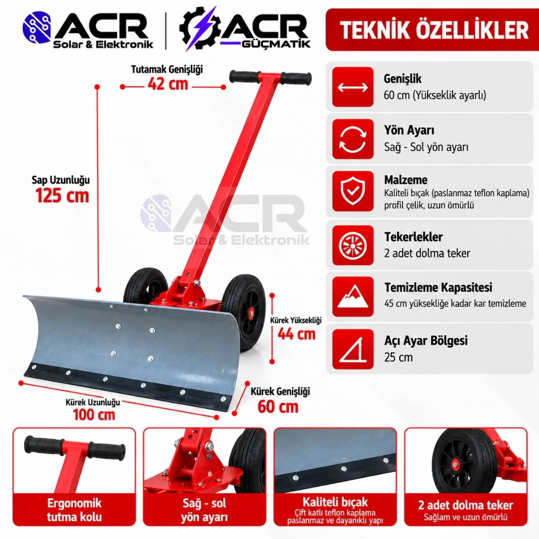 ACR Tekerlekli Kar Küreme ve Ahır Gübre Sıyırma Aparatı