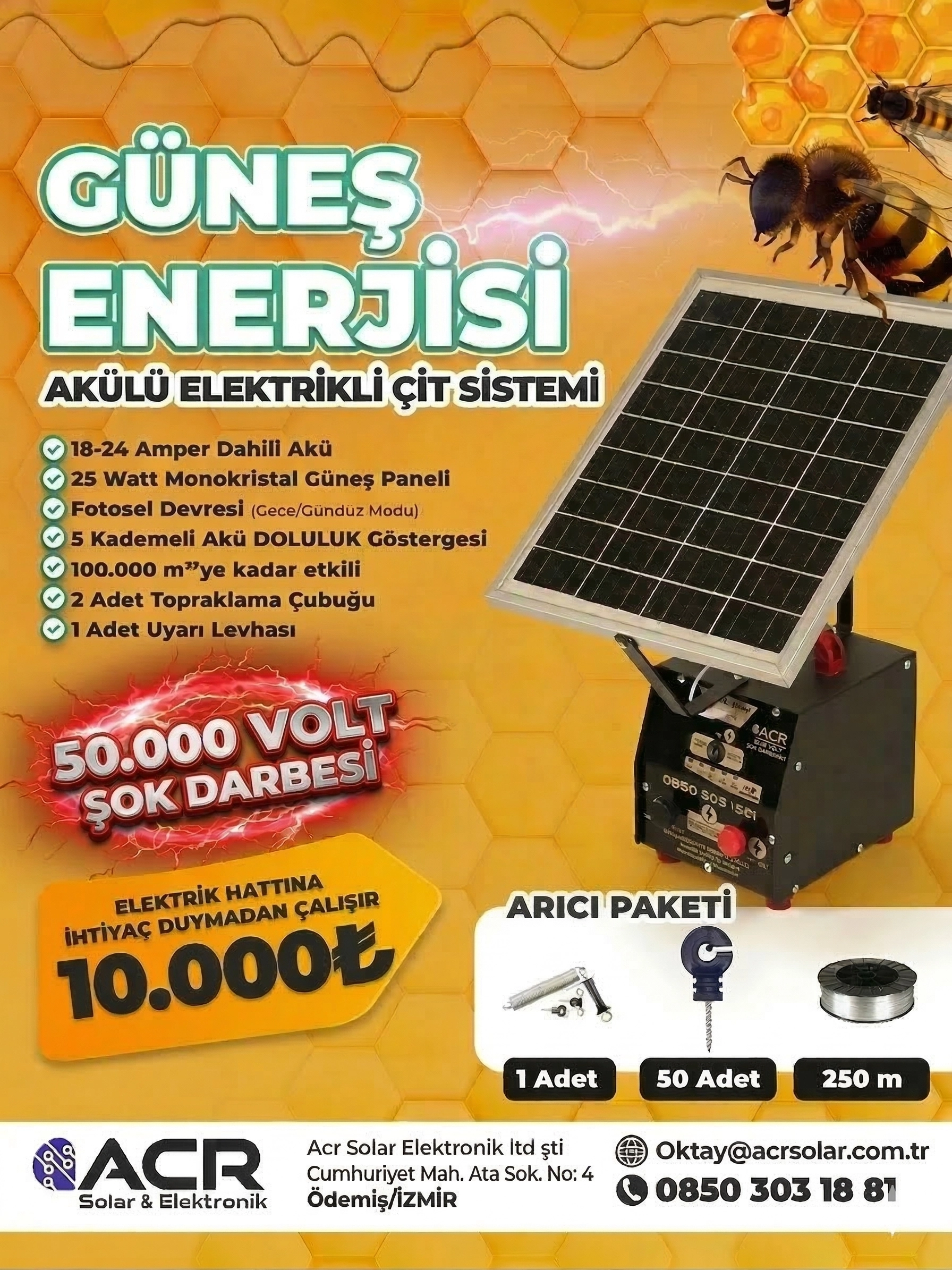 ACR 2425 kompakt Güneş Enerjili Elektrikli Çit Sistemleri