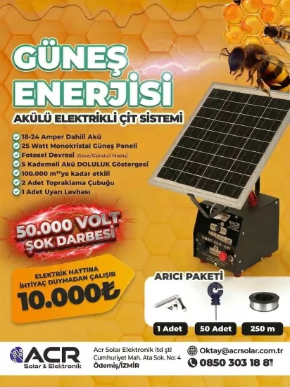 ACR 2425 kompakt Güneş Enerjili Elektrikli Çit 
