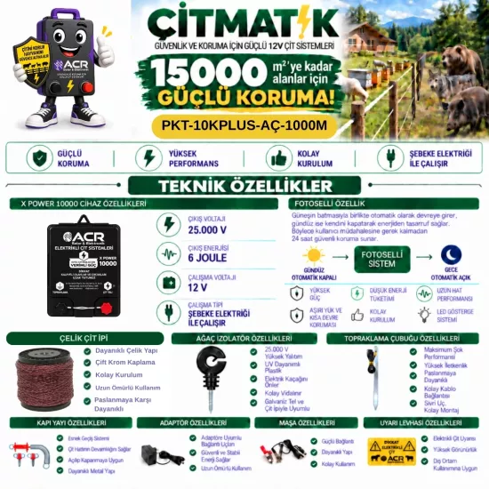 XPower 10KP 15000 m² Çelik Çit Paketi | ÇİTMATİK