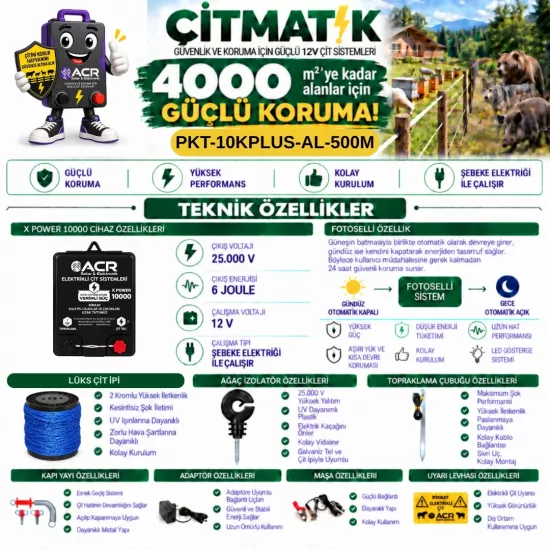 XPower 10KP 4000 m² Lüks Çit Paketi | ÇİTMATİK