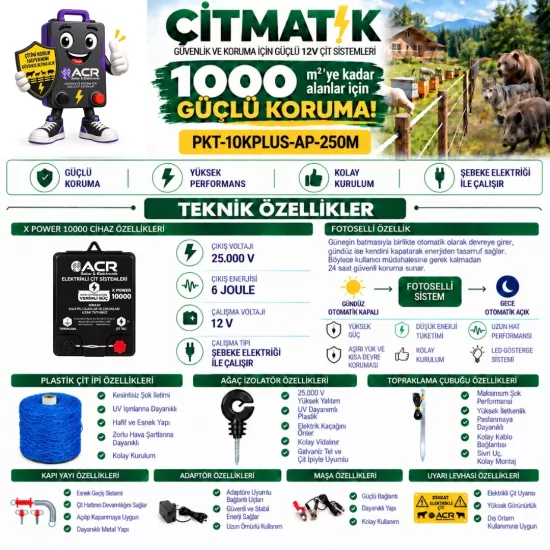 XPower 10KP 4000 m² Galvaniz Çit Paketi | ÇİTMATİK