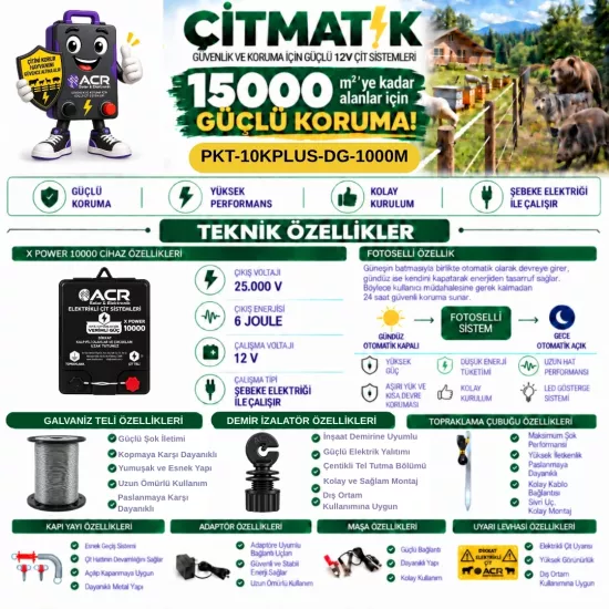XPower 10KP 15000 m² Galvaniz Çit Paketi | ÇİTMATİK
