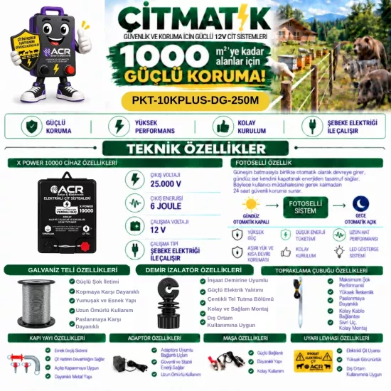 XPower 10KP 1000 m² Galvaniz Çit Paketi | ÇİTMATİK