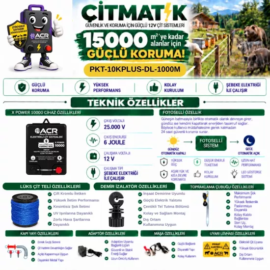 XPower 10KP 15000 m² Lüks Çit Paketi | ÇİTMATİK
