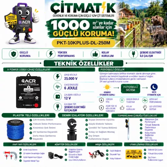 XPower 10KP 1000 m² Lüks Çit Paketi | ÇİTMATİK