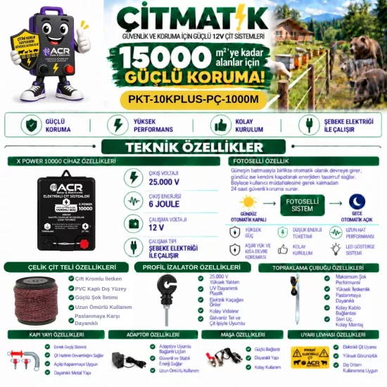XPower 10KP 15000 m² Çelik Çit Paketi | ÇİTMATİK